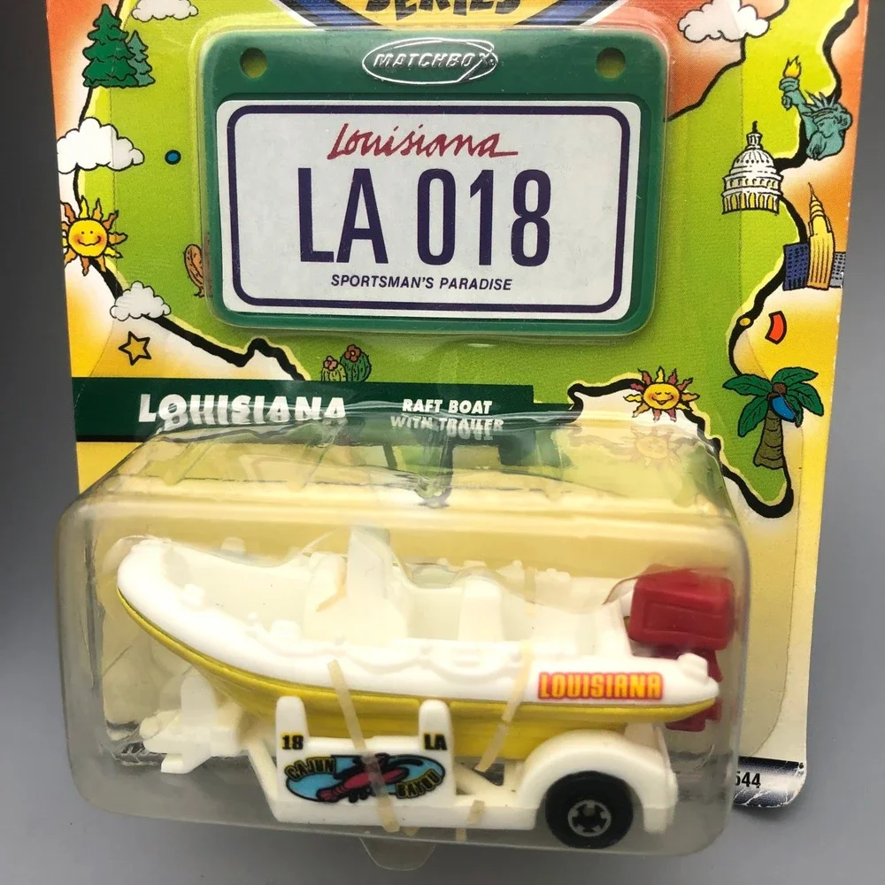 Matchbox Across America 50th Birthday Alaska Snow Doctor & Louisiana Raft Boat